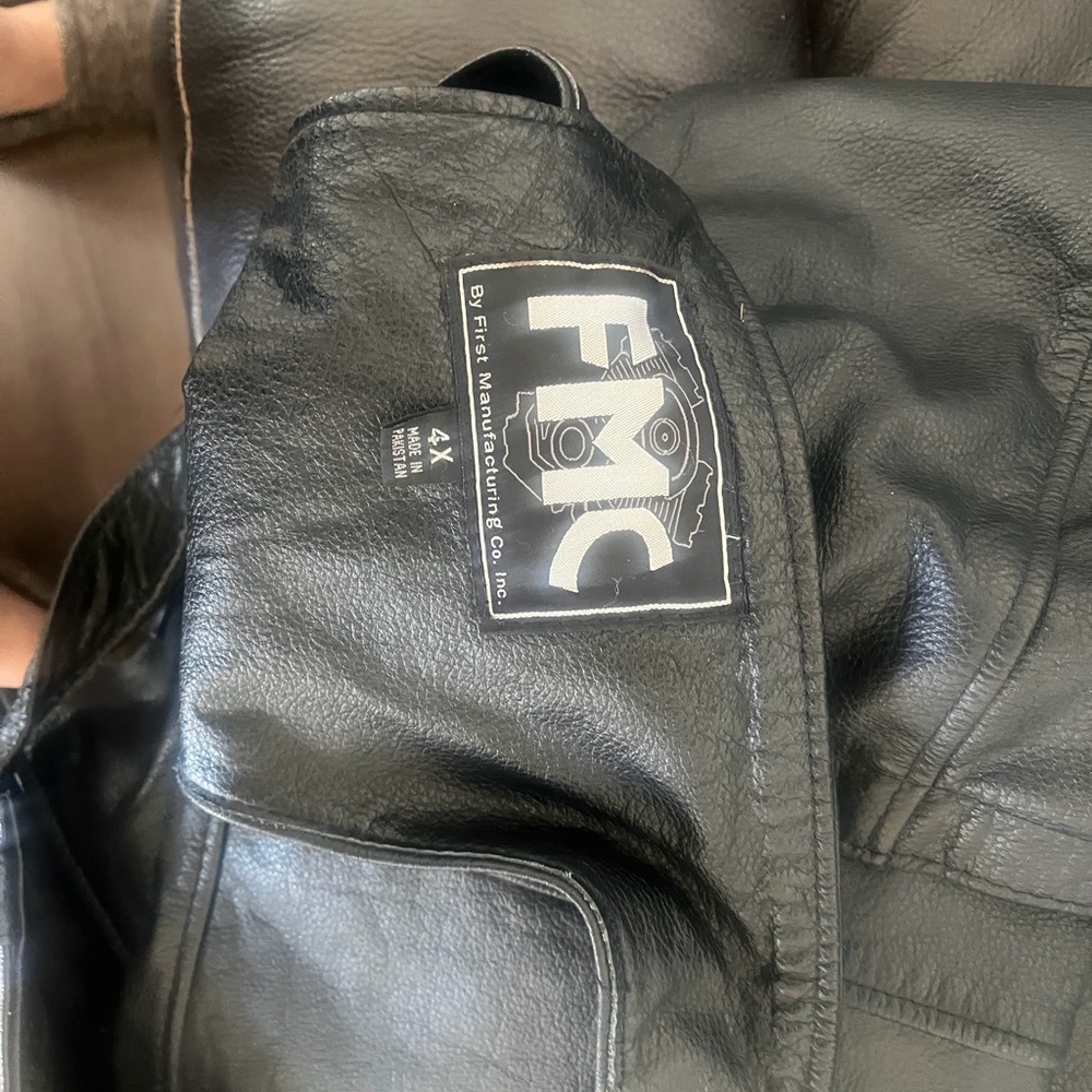 FMC Black Leather Chaps with Logo Patch